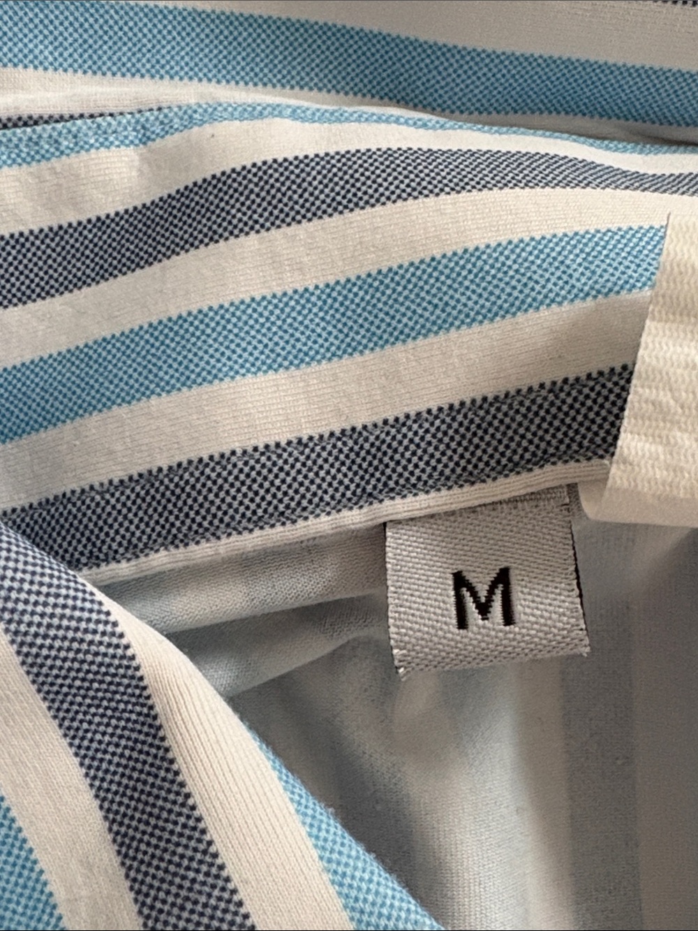 State & Liberty Performance Button Down Shirt Blue Stripe 4 Way Stretch Size M - Picture 3 of 8